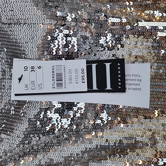 NWT Sz6 Topshop Sequin Ombre Midi Skirt with Side Slit - Picture 8 of 9